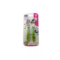 chicco posate inox 18m verde