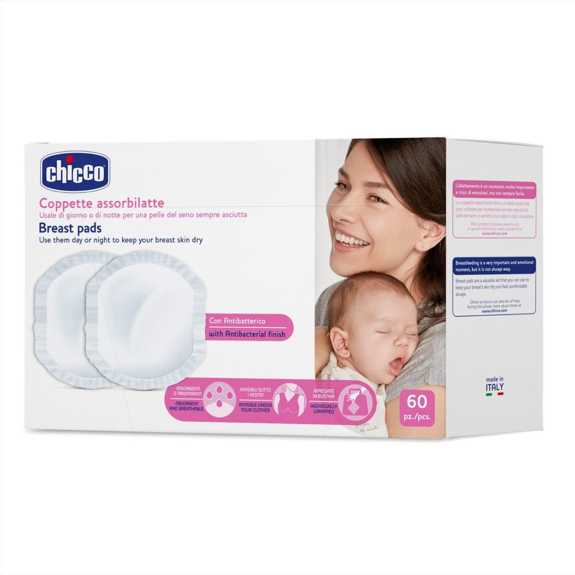 CHICCO Coppette Assorbilatte con Antibatterico 60 PZ