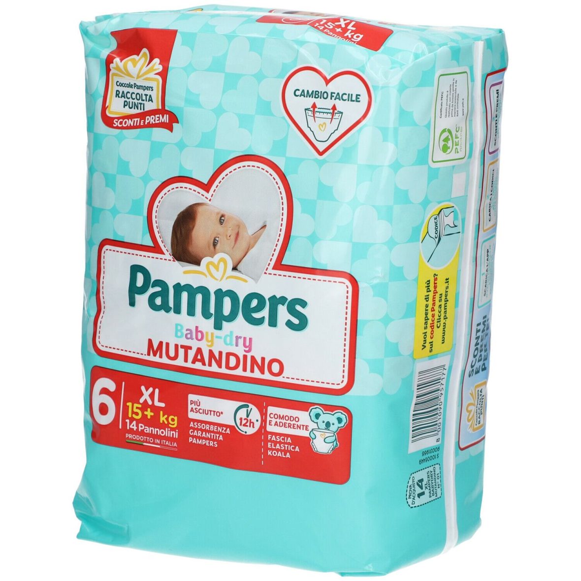 Pampers BABY-DRY MUTANDINO Extra Large Taglia 6 (15+ Kg)