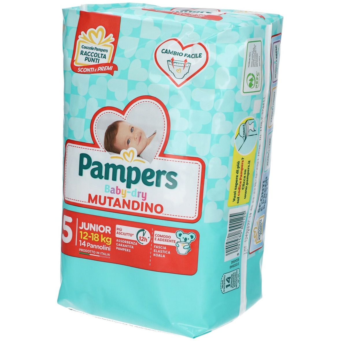 Pampers BABY-DRY MUTANDINO Junior Taglia 5 (12-18 Kg)